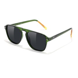 FEISEDY Polarized Aviator Mens Sunglasses Square Modern Women Vintage Style Acetate Frame UV400 B0191 Transparent Green