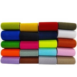 1.5inch Wide Colored Elastic Band for Sewing 20 Yards Double-Side Heavy Stretch High Elasticity for Belts Double-Side Twill Woven Elastic Band for Pants Waistband-Wigs-DIY Crafts & Projects