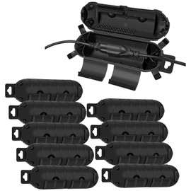 Extension Cord Cover Outdoor, NineLeaf Waterproof Electrical Connection Box IP54, Plug Cover for 12/14/16/18 Gauge Cords, Outdoor Plug Protector for Christmas Lights, Garden Tools,Black,10PK