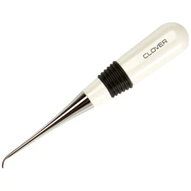clover 4880 Curved Awl for Sewing,White/Silver