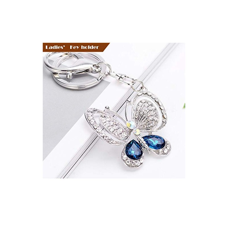 Riggulal Bag Charm Butterfly Key Ring Keychain Carabiner, red