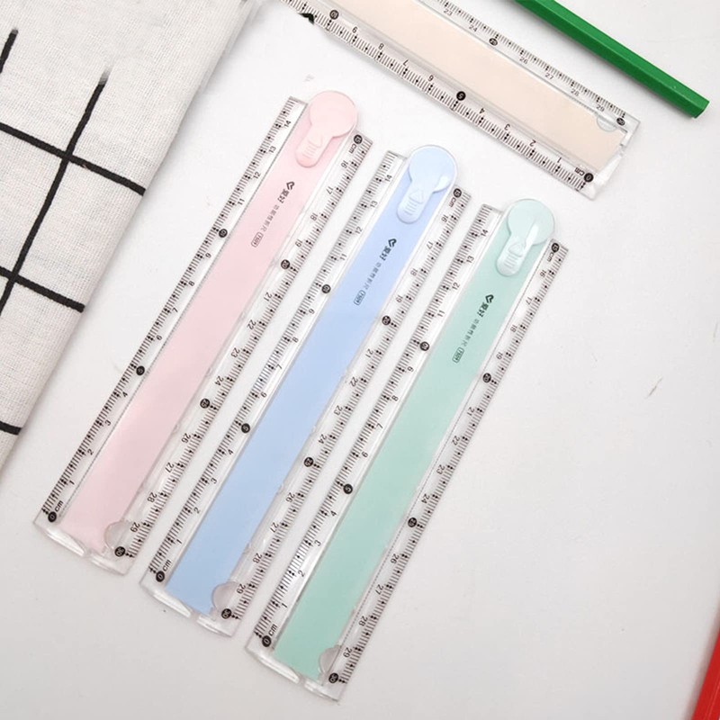 Karjiaja 4 PCS Plastic Folding Ruler 30Cm Transparent Ruler Geometric