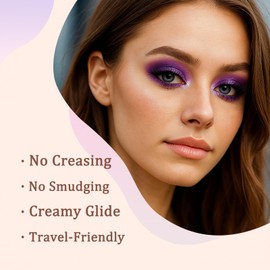 Waterproof Eyeshadow Stick with Shimmer – Creamy Smooth Texture, Long-Lasting & Non-Blooming – Easy Gradient Makeup Pearlescent Glitter Eyeshadow Pen for Excellent Eye Makeup (Pearly Purple)