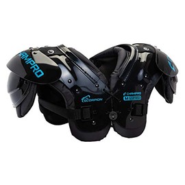 CHAMPRO Youth Scorpion Shoulder Pad, Black, Blue, 100-130lbs (FSP5)