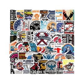 61Pcs Plumber Stickers Pack, Cartoon Cute Vinyl Waterproof Decals for Water Bottle,Laptop,Phone,Skateboard,Scrapbooking,Bumper Gifts for Kids Teens Adults Fans for Party Supply