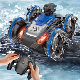 OBEST Amphibian Vehicle, Remote Controlled Car, RC Car, Children Water Sprayable, Gesture Induction Amphibian, 4WD Tumbling Toy, Racing, Christmas, Birthday Gifts Toy