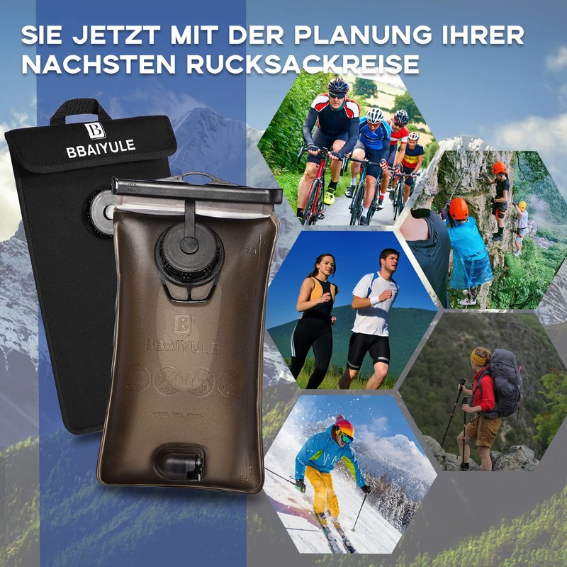 Hydration Bladder 2L/3L, Hydration Backpack BPA Free & Tasteless Hydration