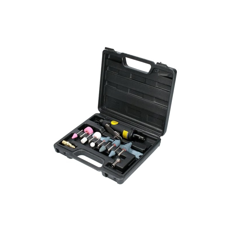 Surtek MTN414K Juego de moto-tool neumático recto con accesorios, 15