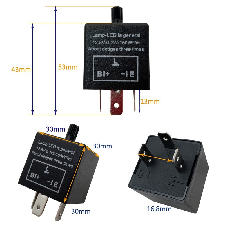 Red Led Hazard Warning Rocker Switch with 3 PIN Adjustable