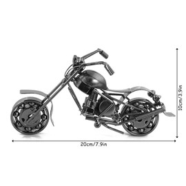 Boerni Creative Retro Motorcycle Model,Metal Moto Collection Shelf Iron Art Sculpture Modern Handcraft Home Office Decor Ornaments Gift for Kid Father Man Motorbike Lovers(Silver)