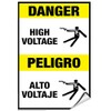Danger High Voltage Peligro Alto Voltaje Style 3 Label Decal