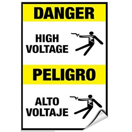 Danger High Voltage Peligro Alto Voltaje Style 3 Label Decal Sticker Sticks to Any Surface