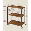 VASAGLE Kitchen Shelf on Wheels, Serving Cart with 3 Shelves,