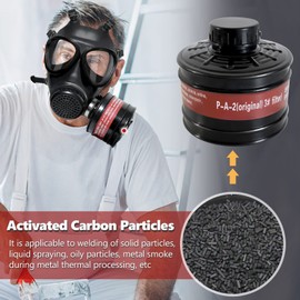LAMANICE Full Face Respirator with 40mm Activated Carbon Filter, Gas Respirator for Organic Vapor, Chemical, Welding, Anti-Dust, Painting, Epoxy Resin