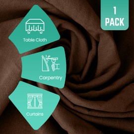 ZUPERIA Brown Drop Cloth (6' x 10' Feet - Pack of 1) - Pure Canvas Drop Cloth for Painting, Curtains & Floor Protection, Washable & Reusable, Tightly Woven Paint Cover for Multipurpose use