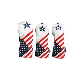 USA 1, X, H Golf Headcover Patriot Vintage Retro Patriotic Driver Fairway Wood Hybrid Head Cover