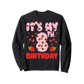 Kids 8 year old Strawberry Birthday Girl Sweet Fruit 8th Sweatshirt