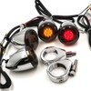 HTTMT MT224-013-CD+SM Chrome Motorcycle Turn Signals Light Kit Compatible with