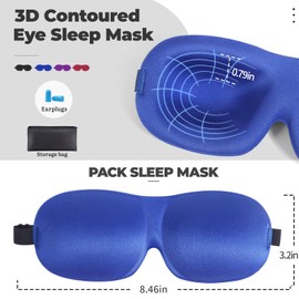 4 Pack Sleep Mask for Women and Men Adjustable Blackout 3D Eye Masks for Sleep, Blindfold with Storage Bag and Earplug for Travel Nap and Night Red