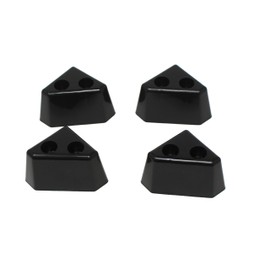 JSP Manufacturing 4 Pack of Black Plastic Furniture Triangle Corner Legs - Sofa Couch Chair