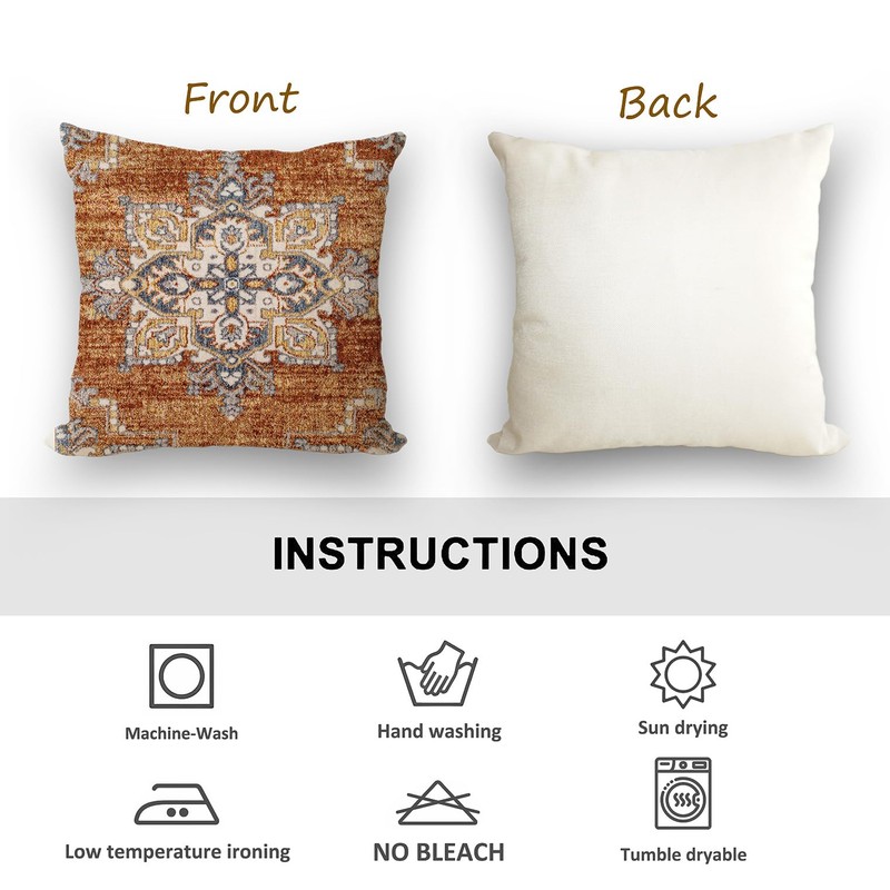 WCYYWGO Orange Old Retro Style Pillow Covers 18x18 Set of