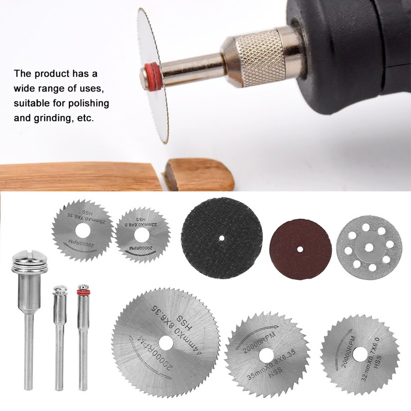 60Pcs Electric Grinding Set 8-Hole Saw Blade Rod Black Mesh