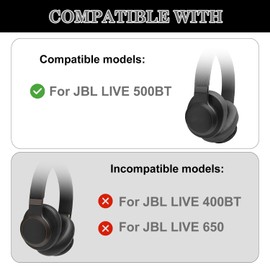 Aiivioll Live 500 BT Ear Pad Replacement Earmuffs Compatible with JBL Live 500BT/Live 500 BT Around-Ear Wireless Headphones, Ear Pads Made of Soft Protein Leather, Noise Isolating Foam (Blue)