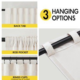 Velvet Curtains 96 inches Long for Living Room Cream Ivory Gold,2 Panels Blackout Curtains Modern Color Block Back Tab Rod Pocket Soundproof Drapes for Bedroom Window Decor