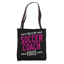 This is my Soccer Coach Voice, Yelling Funny Pink Graphic Tote Bag