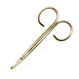 Rubis Duck Stainless Steel Nail Scissors for Precise Fingernails, Cuticles, and Eyebrows, 1F009, Made in Switzerland, Gold