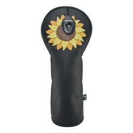 Sunflower Golf Club Covers Headcovers PU Leather Plant Flower for Driver Fairway Woods Hybrid Protector with Interchangeable Number Tag (3 Wood)