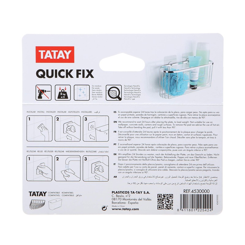 TATAY Wall Fixing Kit, 100% Stainless Steel,Transparent,Small