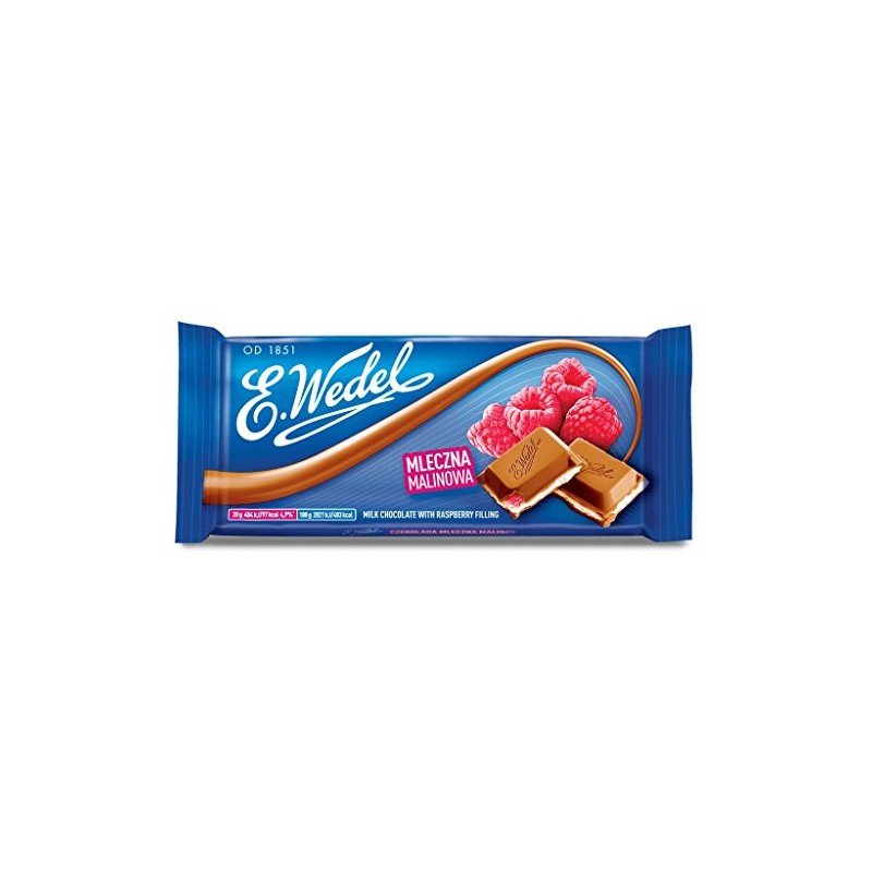 E.Wedel Milk Chocolate with Raspberry Filling, 3.5 Ounce (Pack of