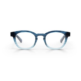 eyebobs eyebobs Waylaid Premium Readers for Women and Men | Round Average Fit Reading Glasses | Blue Fade Crystal Front With Blue Temples | 4.00 Magnification