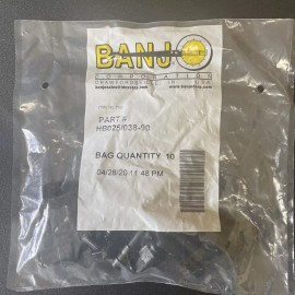 Banjo 10 Banjo 1/4" Male Thread X 3/8" 90-Deg Hose Barb Part # HB025/038-90 NEW