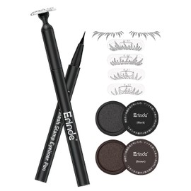 Erinde Lower Eyelash Stamp Reusable Eyelash Stamp Lower Eyelash Stamp 2 Styles 2 Colors Eyelash Stamp Waterproof Long Lasting Daily Makeup for Women for Beginners Perfect for Work, Party, Travel