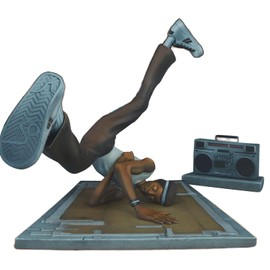 PUNELE Hip Hop Elements Sculpture,Artist Statue,Hip Hop Figure Model Ornament,Rap Music Star Resin Sculpture,Break Dance Rap Music Statue Collectibles Home Decoration (B Boy)