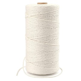 Macrame Yarn 1 mm x 100 m - 100% Cotton Macrame Yarn, Beige Cotton Cord for DIY Woven Crafts, Wall Hanging, Woven Dream Catcher, Bohemian Wedding Decorations