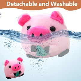 Active Moving Pet Plush Toy, Interactive Dog Toy Pet Bouncing Balls, USB Rechargeable Interactive Washable Cartoon Pig Plush Sound Electronic Dog Toy, Small Plush Sound Toys for Dogs (G)