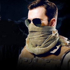 SASKATE Tactical Military Neck Scarf, Mesh Net Military Sniper Veil Scarf Camo Scarf for Hunting Shooting Wild Photography Multi-purpose Wargame Outdoor Sports Wrap Face Veil