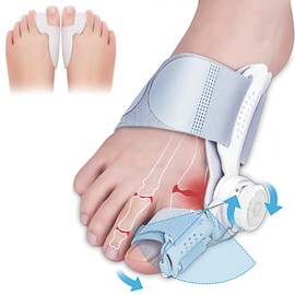 LAFUYSO Bunion Corrector for Women & Men, Adjustable Knob Bunion Brace Splint for Big Toe Relief Bunion Splints Hammer Toe Straightener Suitable for Left and Right Feet, with 1 Pair Toe Seperator