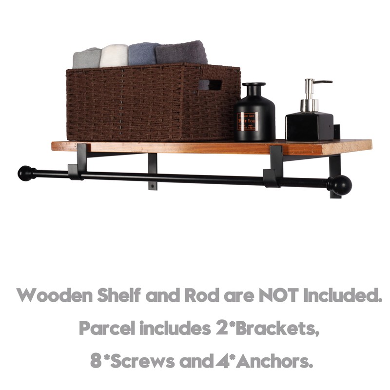 AddGrace Closet Rod Bracket Heavy Duty Shelf Brackets 6 Inch