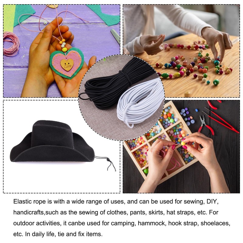 Versatile 1/8-Inch (3mm) Elastic Cord - 10 Yards with 10