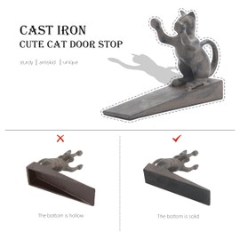 Cat-Shaped Door Stopper for Indoor Use - Non-Scratch Heavy Duty 2.5LB Vintage Cast Iron Cat Door Stopper, Retro-Style Home Accessory for Secure Door Holding