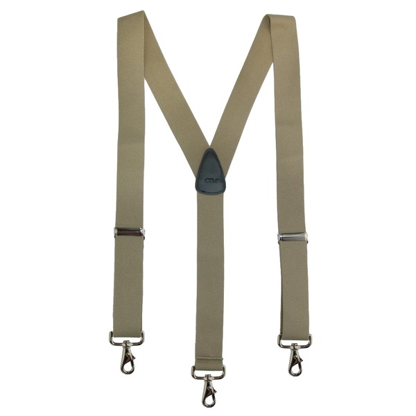 CTM Men's Big & Tall Elastic Solid Color Y-Back Suspender