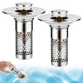 2 Pieces of Bathroom Sink Drain Strainer, Sink Stopper Bathroom Drain, Insect-Proof and Odor-Proof, Not Easy to Rust, Effectively Prevent Hair from Clogging The Sewer