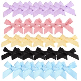 30Pcs Multi-Color Mini Ribbon Bows Craft Tiny Bows Satin Decoration Bowknot Sewing Accessories for Gift Wrapping DIY Hair Clip Wedding Birthday Embellishments