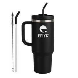 EPIYK 40 Oz Tumbler with Straw and Lid and Handle Leakproof BPA Free Insulated Water Bottle with Handle - Cold Upto 24 Hours and Hot Upto 12 Hours - Insulated Cup