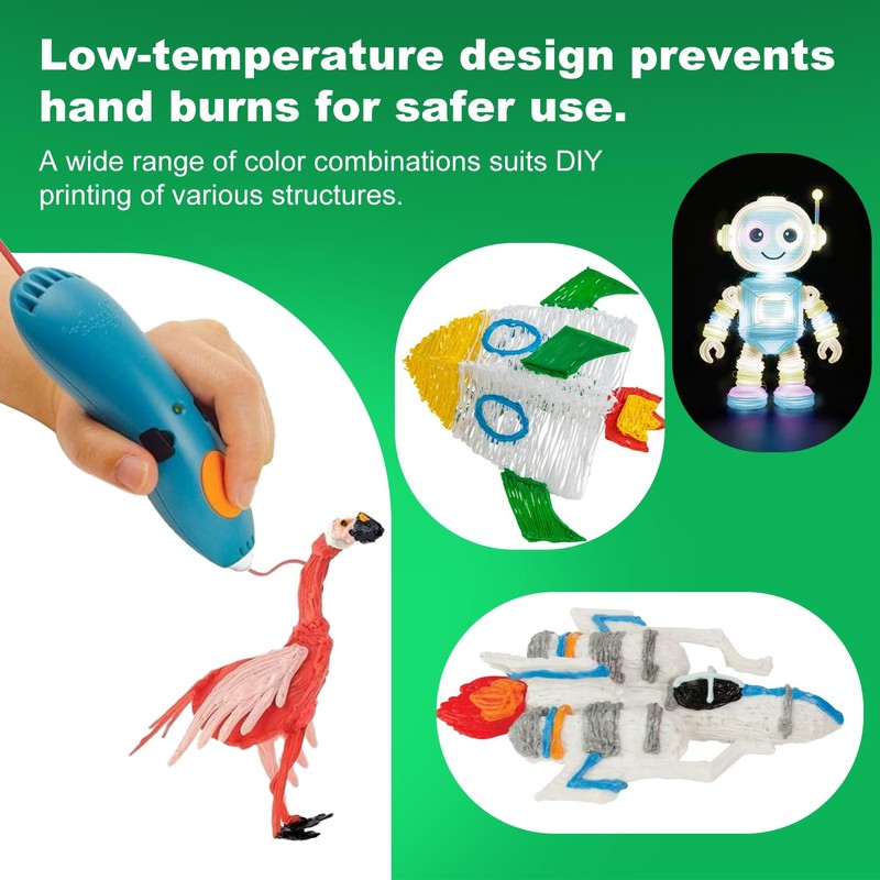 25 Colors 250PCS 3D Pen Filament Refill for 3doodler Start