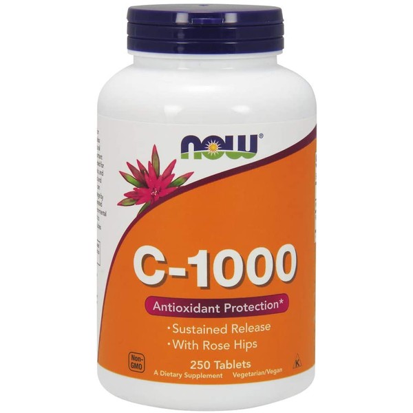 NOW Supplements, Vitamin C-1,000 with Rose Hips, Sustained Release, Antioxidant Protection, 250 Tablets
